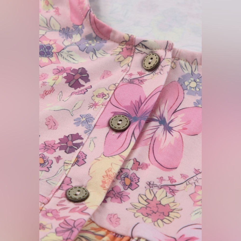 Floral Mixed Print Button-Down Dress - Picture 5 of 10